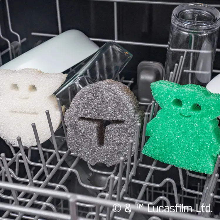 Mandalorian sponge set in dishwasher