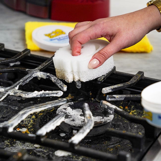 Stovetop cleanser on stove version 2
